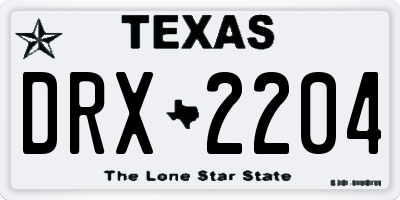TX license plate DRX2204
