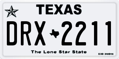 TX license plate DRX2211