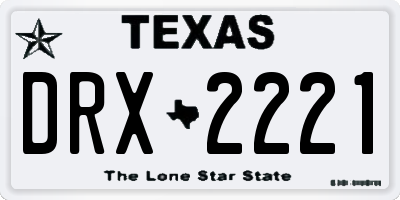 TX license plate DRX2221