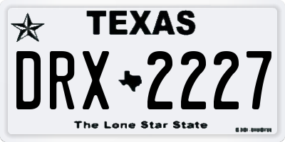 TX license plate DRX2227