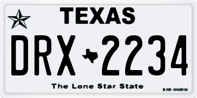 TX license plate DRX2234