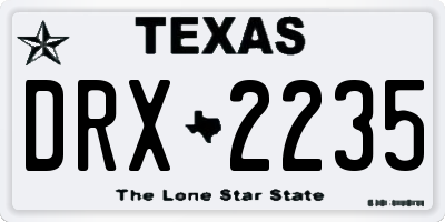 TX license plate DRX2235