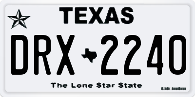 TX license plate DRX2240