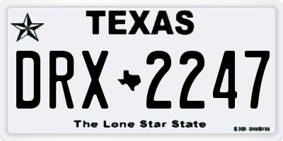 TX license plate DRX2247