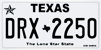 TX license plate DRX2250