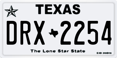 TX license plate DRX2254