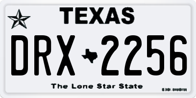 TX license plate DRX2256