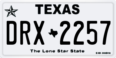 TX license plate DRX2257