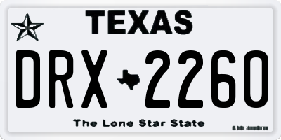 TX license plate DRX2260