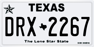 TX license plate DRX2267