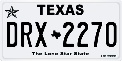 TX license plate DRX2270