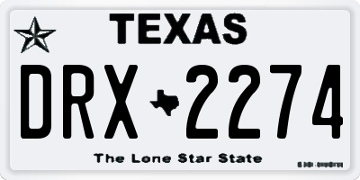 TX license plate DRX2274