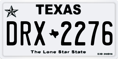 TX license plate DRX2276
