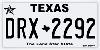 TX license plate DRX2292