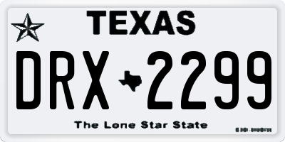 TX license plate DRX2299