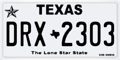 TX license plate DRX2303