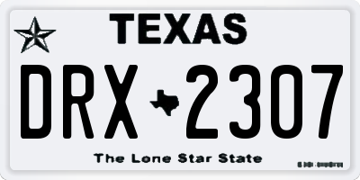 TX license plate DRX2307