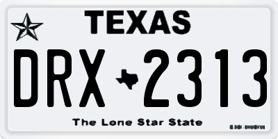 TX license plate DRX2313