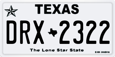 TX license plate DRX2322