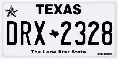 TX license plate DRX2328