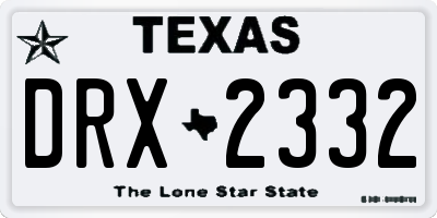 TX license plate DRX2332