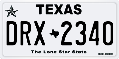 TX license plate DRX2340