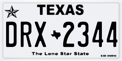 TX license plate DRX2344