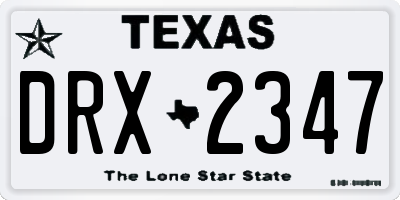 TX license plate DRX2347