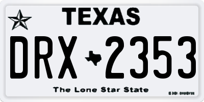 TX license plate DRX2353