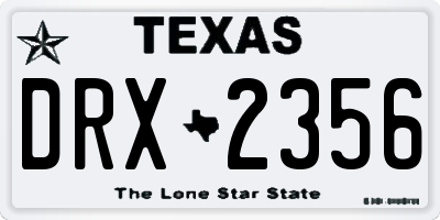TX license plate DRX2356