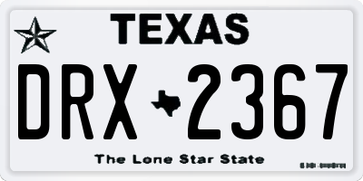 TX license plate DRX2367