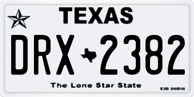 TX license plate DRX2382