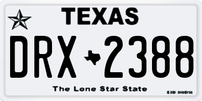 TX license plate DRX2388
