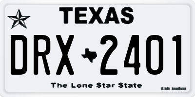 TX license plate DRX2401