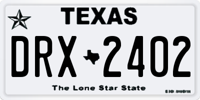 TX license plate DRX2402