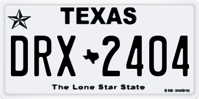 TX license plate DRX2404