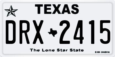 TX license plate DRX2415