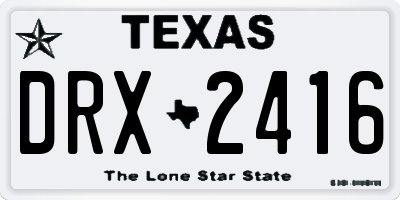 TX license plate DRX2416