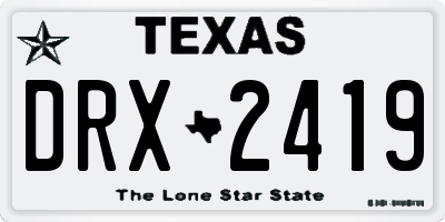 TX license plate DRX2419