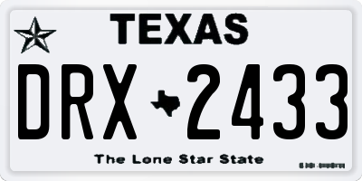 TX license plate DRX2433