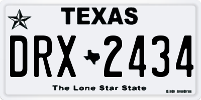 TX license plate DRX2434
