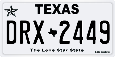 TX license plate DRX2449