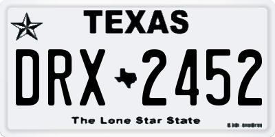 TX license plate DRX2452