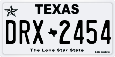 TX license plate DRX2454
