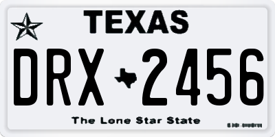 TX license plate DRX2456