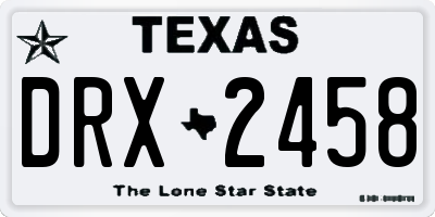 TX license plate DRX2458
