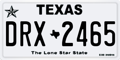 TX license plate DRX2465