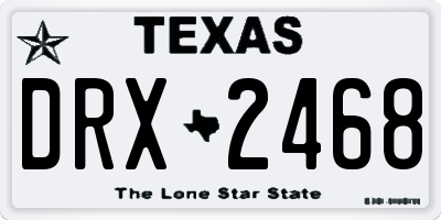 TX license plate DRX2468