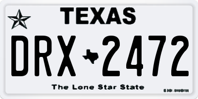 TX license plate DRX2472