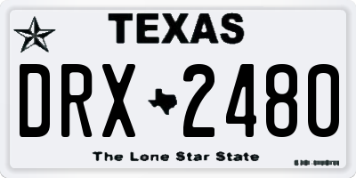 TX license plate DRX2480